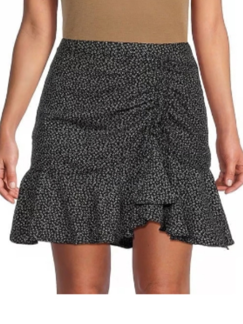 Max Studio Black Mini Skirt with Ruffle Hem